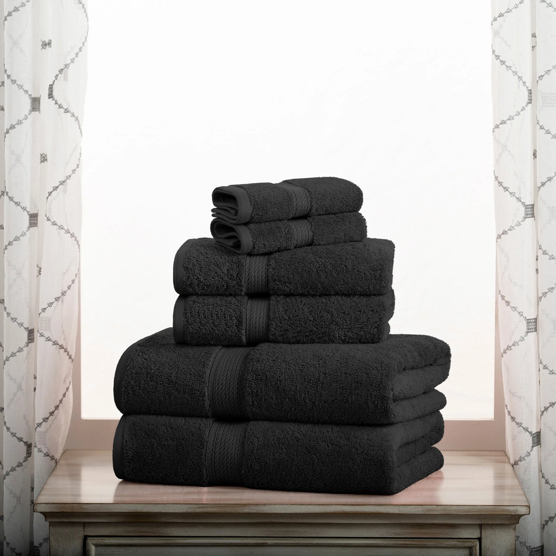 Superior Egyptian Cotton Heavyweight 6 Piece Bath Towel Set