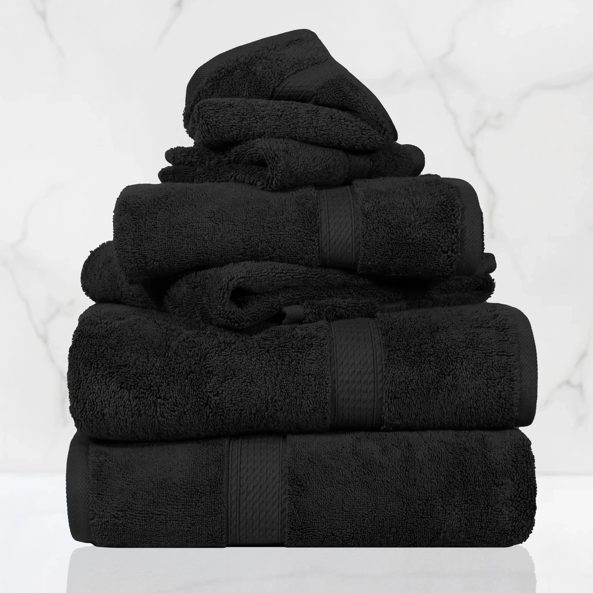 Madison Egyptian Cotton Plush Heavyweight 6 Piece Towel Set - Egyptian Cotton Towel Set by Superior Brand