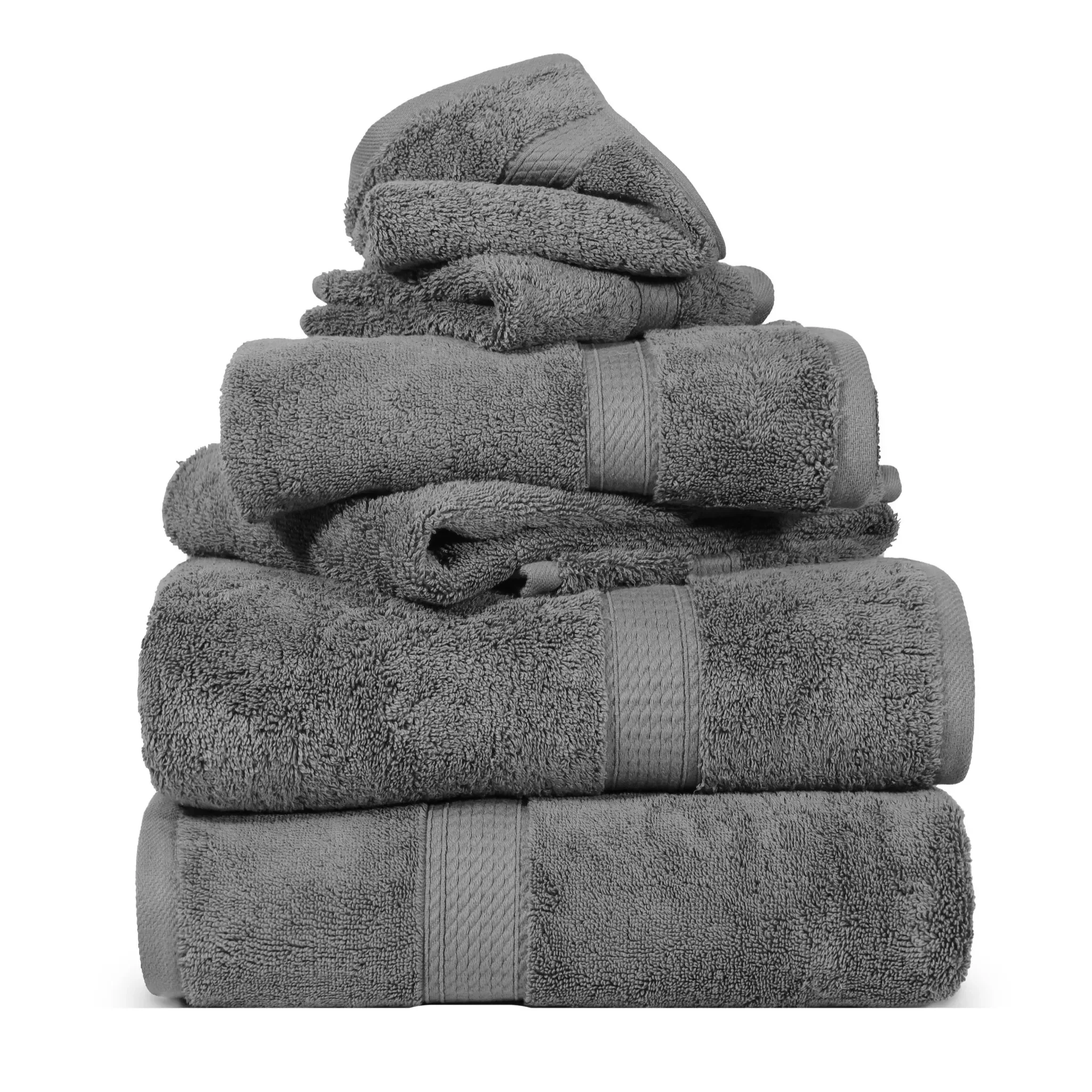Madison Egyptian Cotton Plush Heavyweight 6 Piece Towel Set - Egyptian Cotton Towel Set by Superior Brand