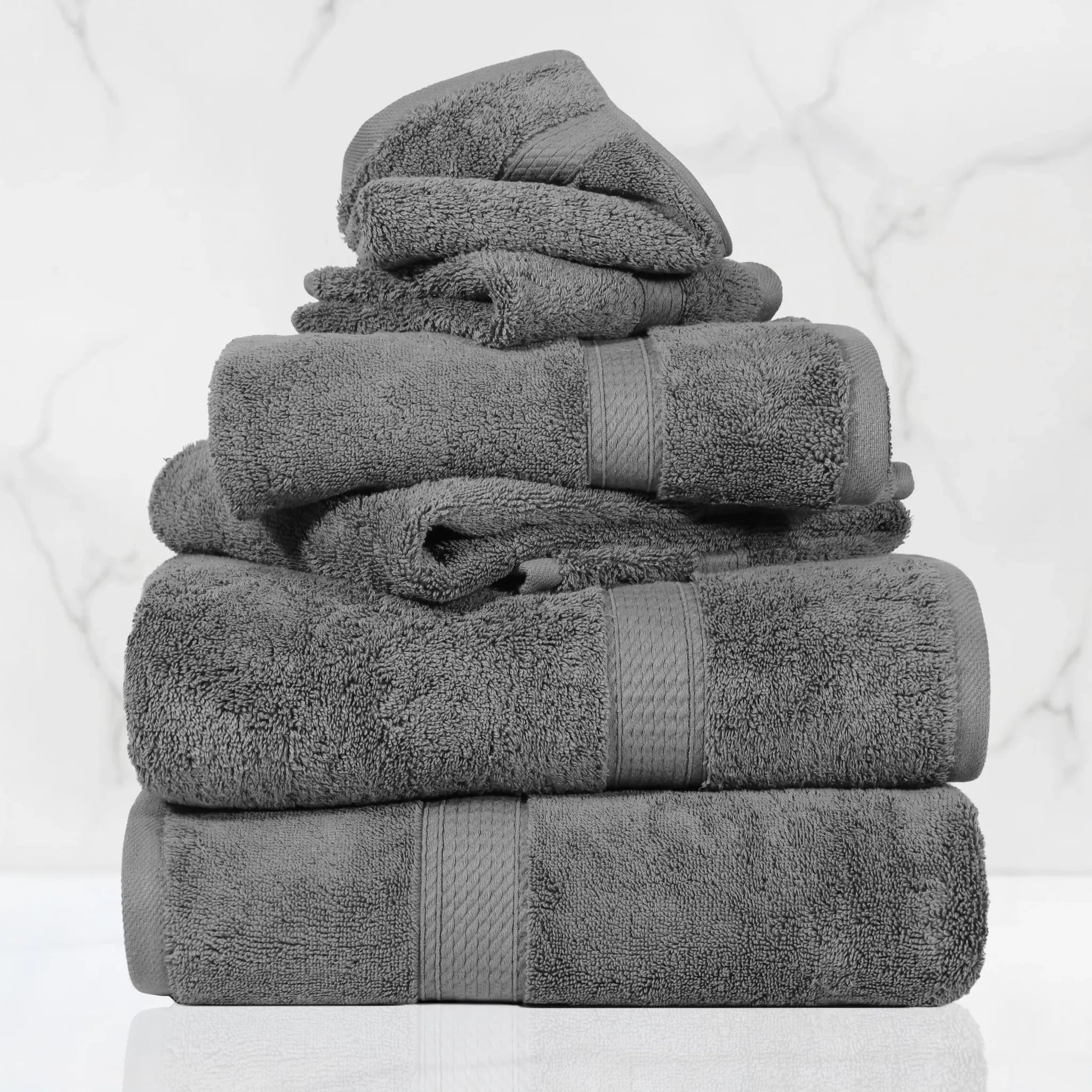 Madison Egyptian Cotton Plush Heavyweight 6 Piece Towel Set - Egyptian Cotton Towel Set by Superior Brand