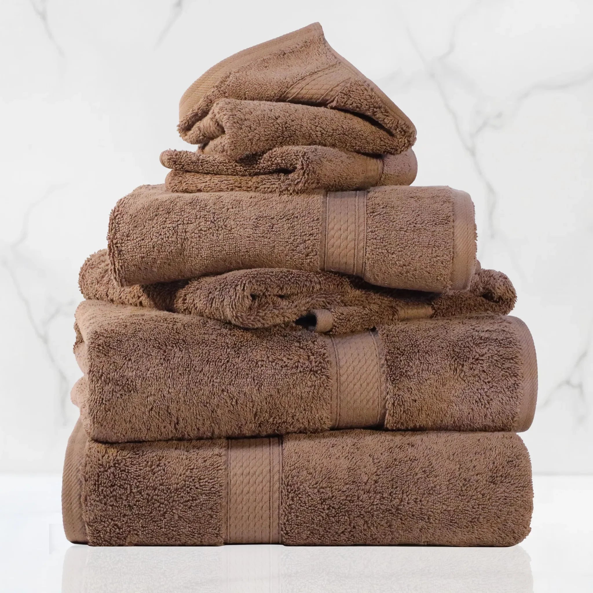 Madison Egyptian Cotton Plush Heavyweight 6 Piece Towel Set - Egyptian Cotton Towel Set by Superior Brand