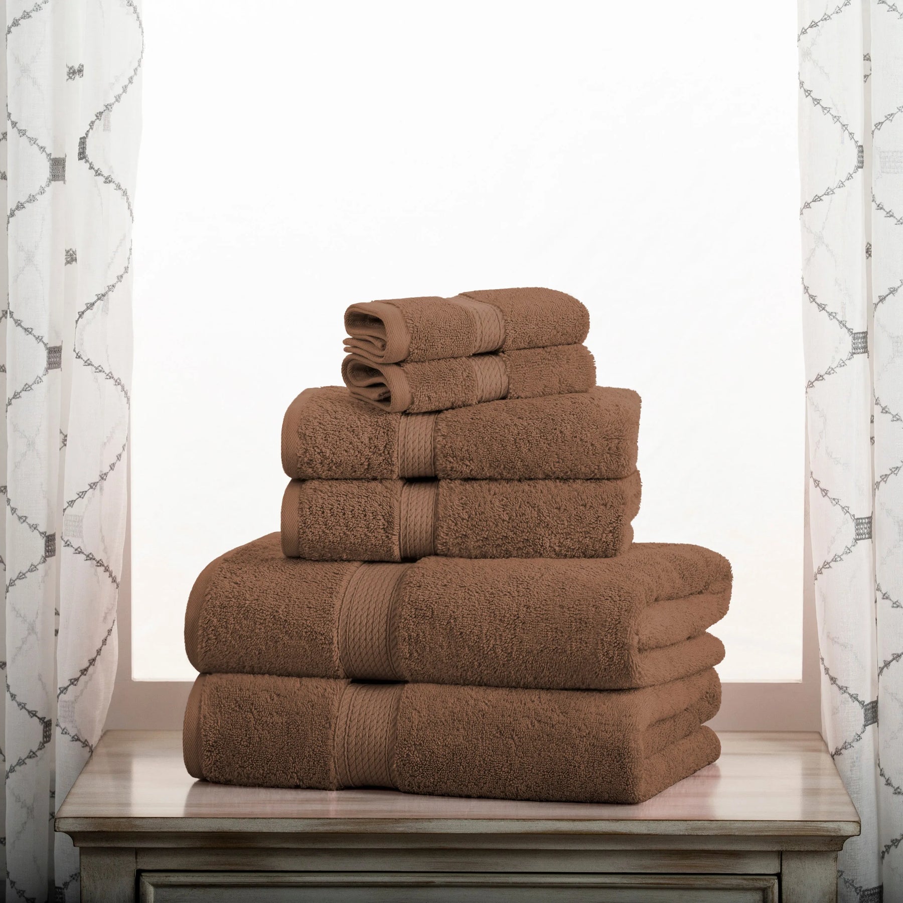 Superior Egyptian Cotton Heavyweight 6 Piece Bath Towel Set