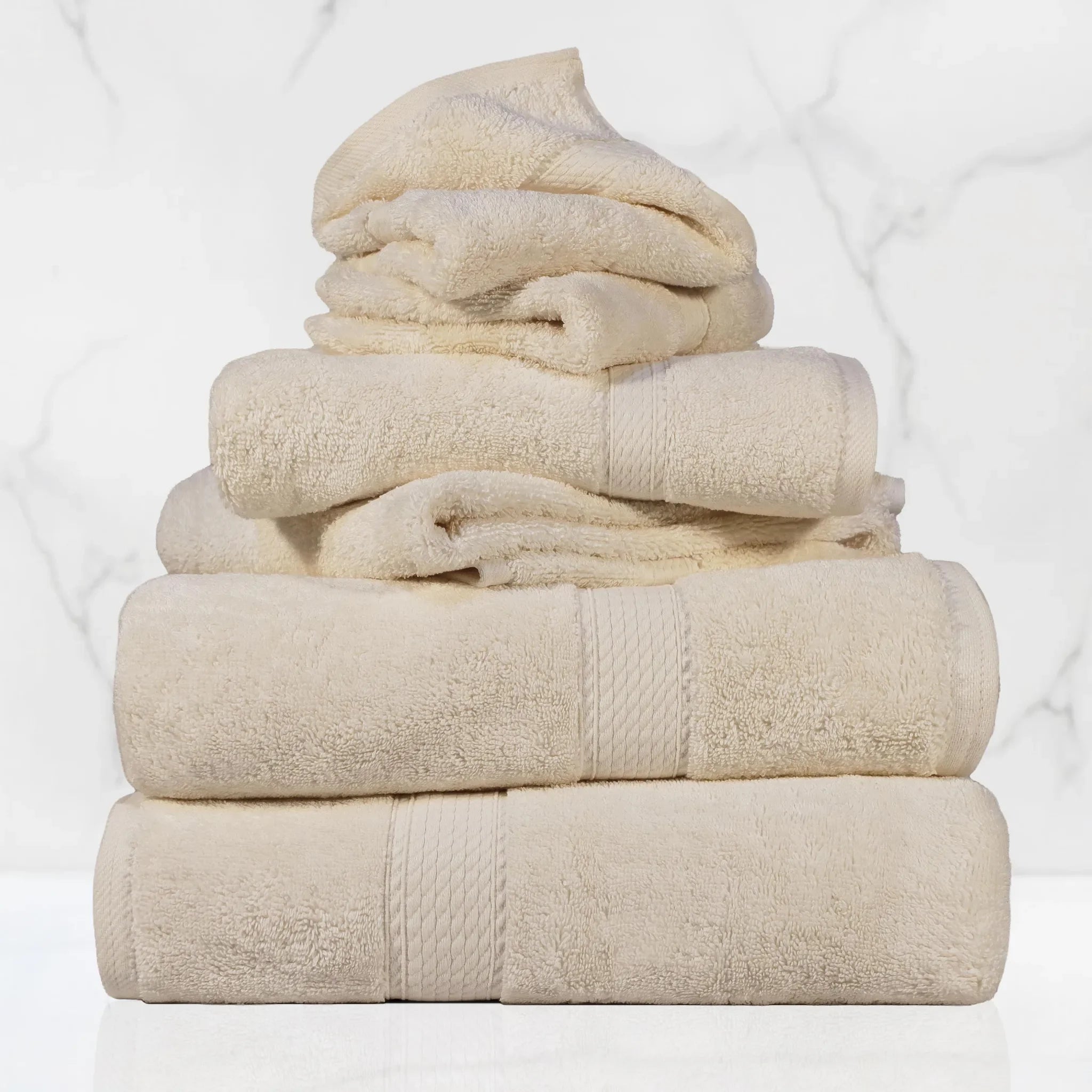 Madison Egyptian Cotton Plush Heavyweight 6 Piece Towel Set - Egyptian Cotton Towel Set by Superior Brand