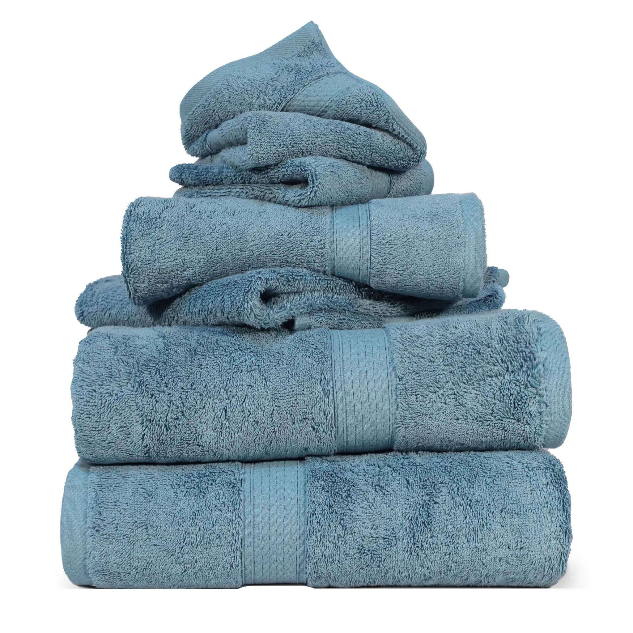 Madison Egyptian Cotton Plush Heavyweight 6 Piece Towel Set - Egyptian Cotton Towel Set by Superior Brand