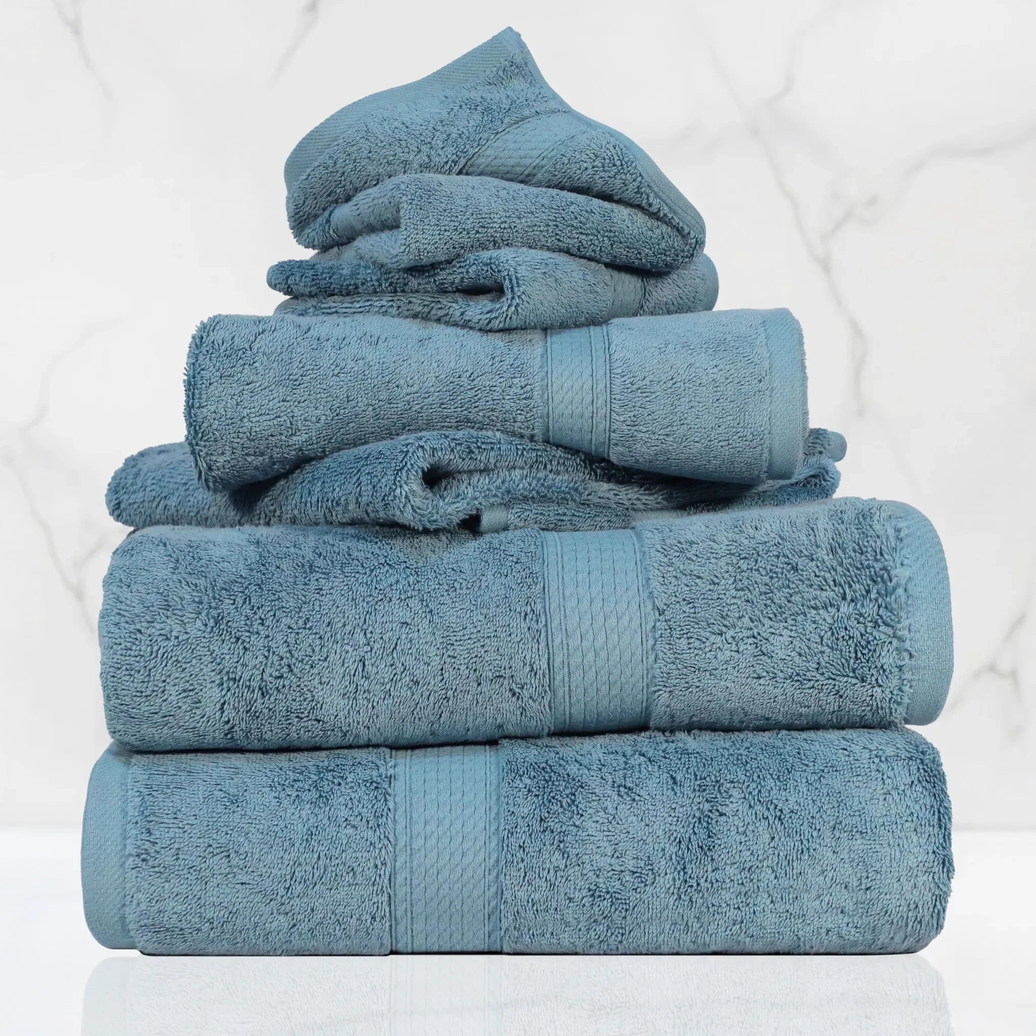Madison Egyptian Cotton Plush Heavyweight 6 Piece Towel Set - Egyptian Cotton Towel Set by Superior Brand