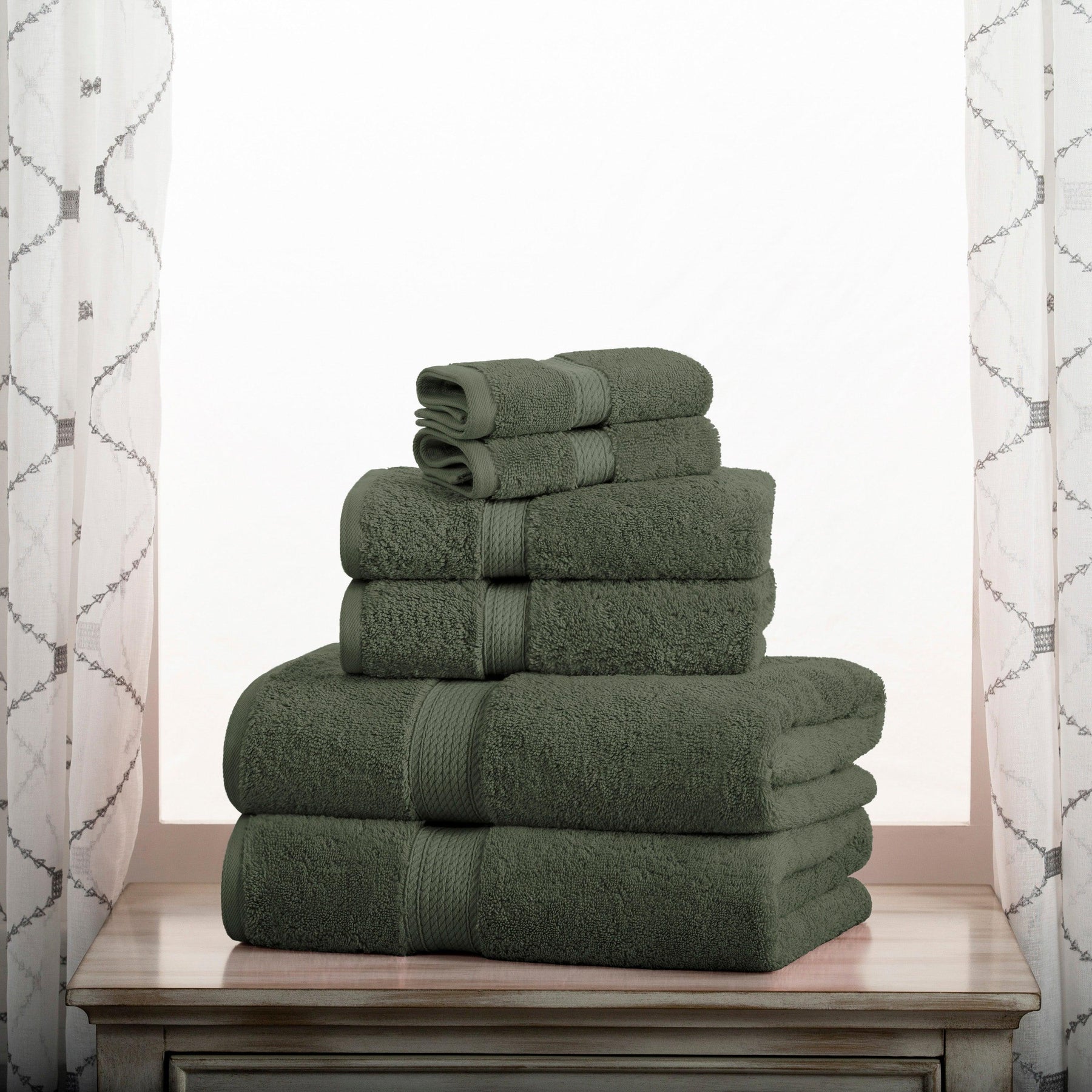 Superior Egyptian Cotton Heavyweight 6 Piece Bath Towel Set