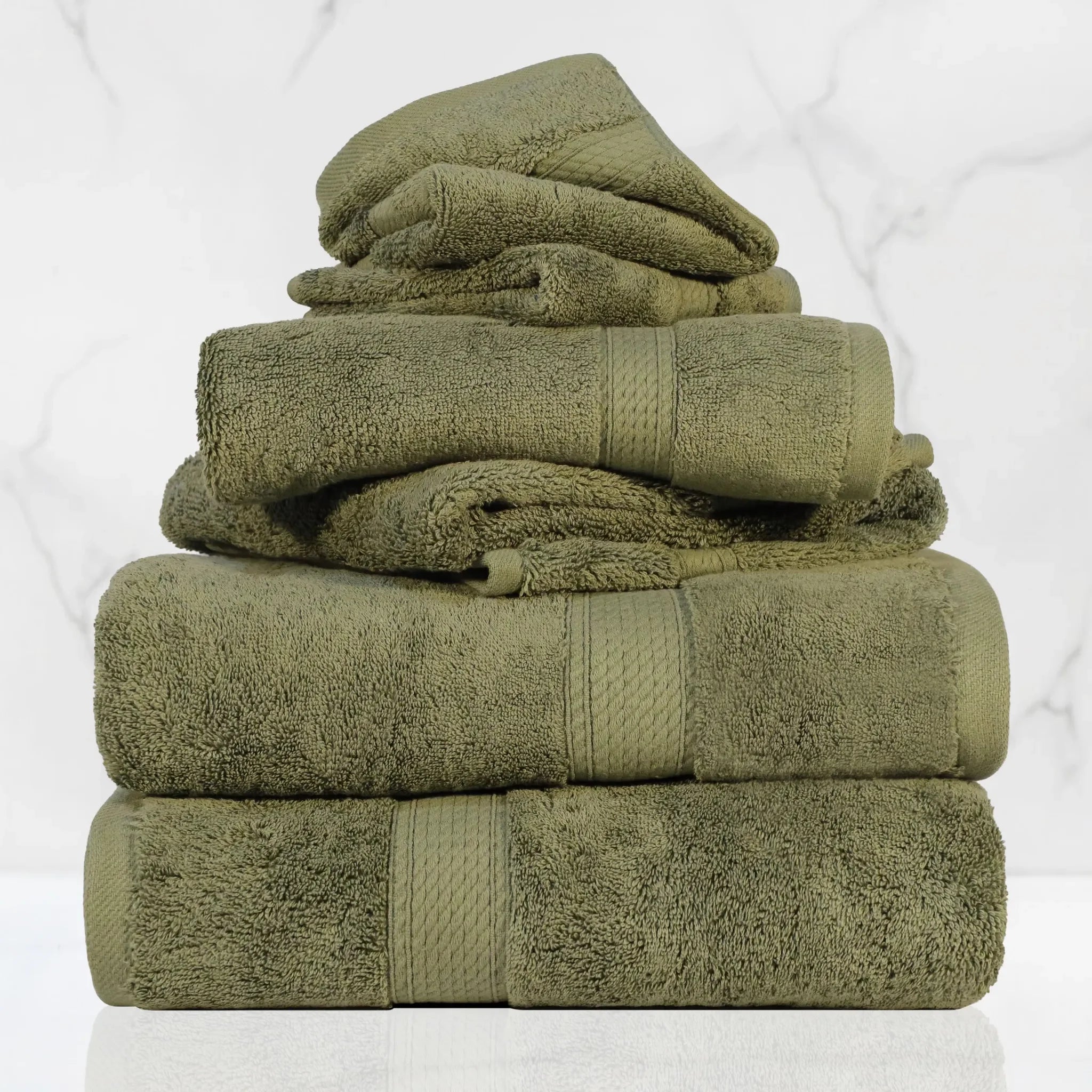 Madison Egyptian Cotton Plush Heavyweight 6 Piece Towel Set - Egyptian Cotton Towel Set by Superior Brand