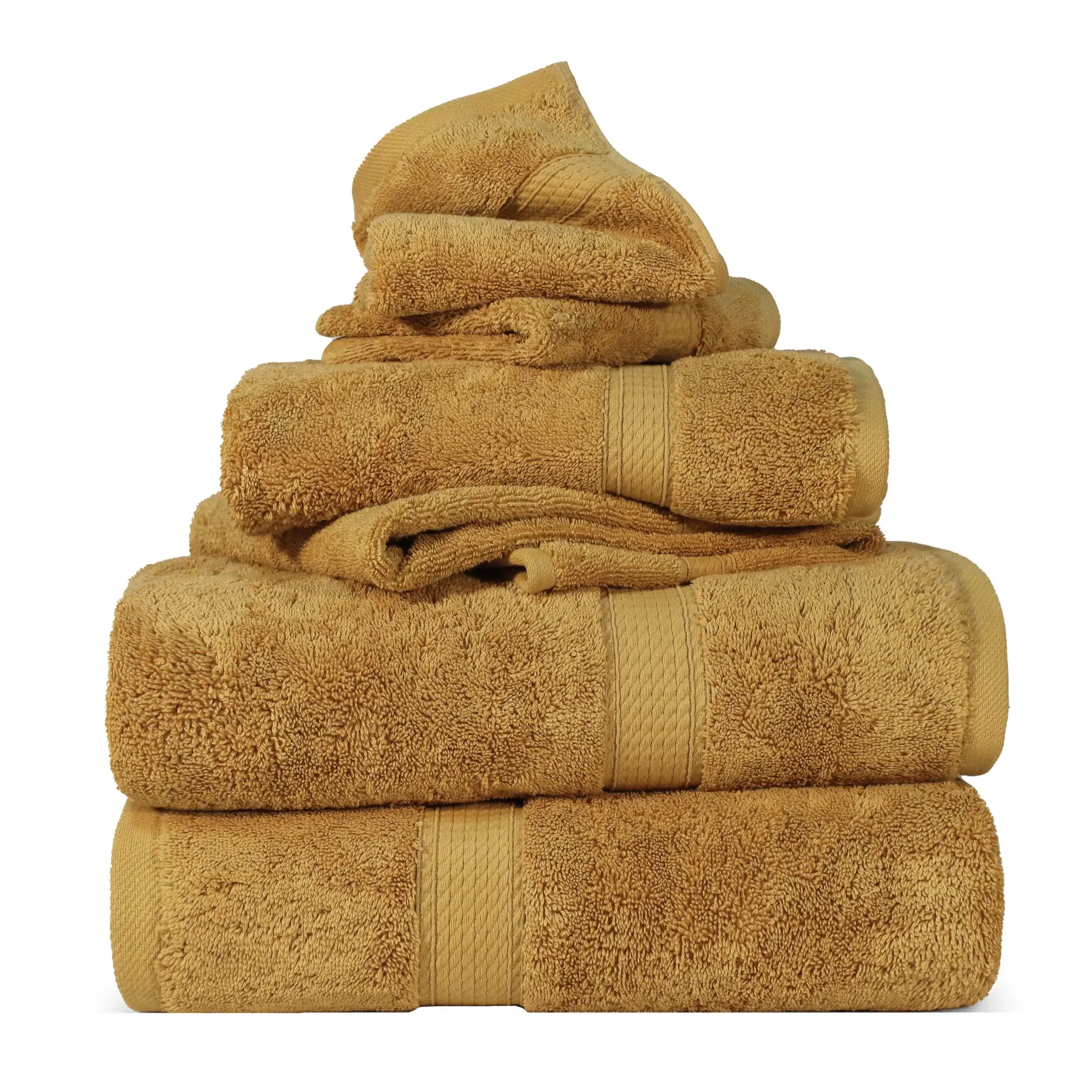 Madison Egyptian Cotton Plush Heavyweight 6 Piece Towel Set - Egyptian Cotton Towel Set by Superior Brand