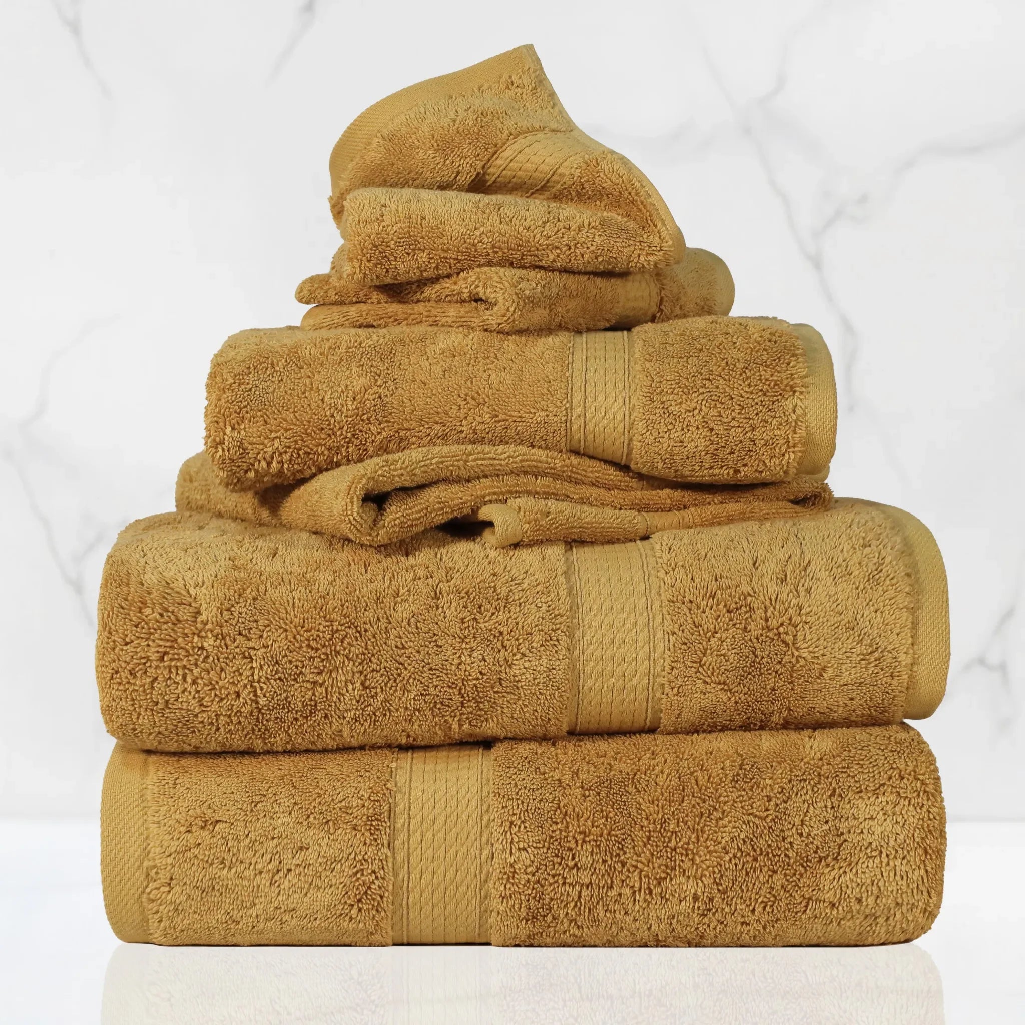 Madison Egyptian Cotton Plush Heavyweight 6 Piece Towel Set - Egyptian Cotton Towel Set by Superior Brand