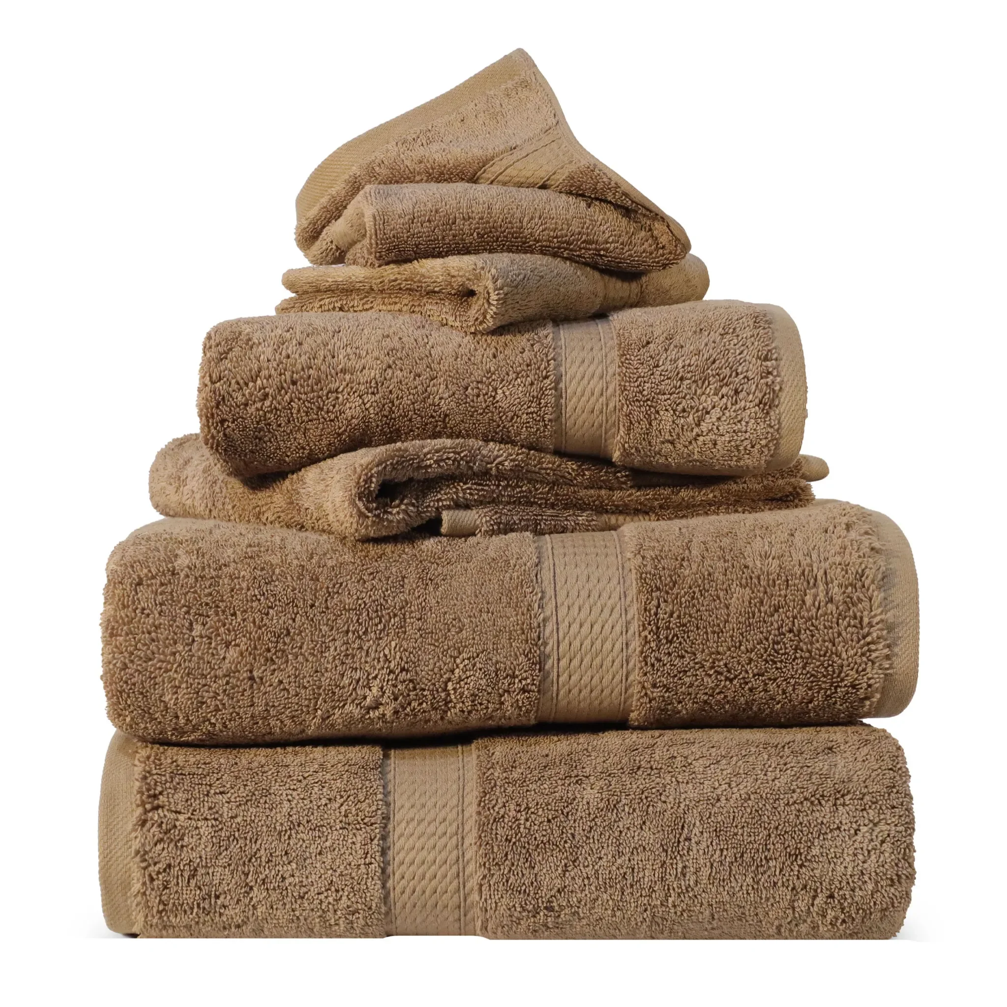 Madison Egyptian Cotton Plush Heavyweight 6 Piece Towel Set - Egyptian Cotton Towel Set by Superior Brand