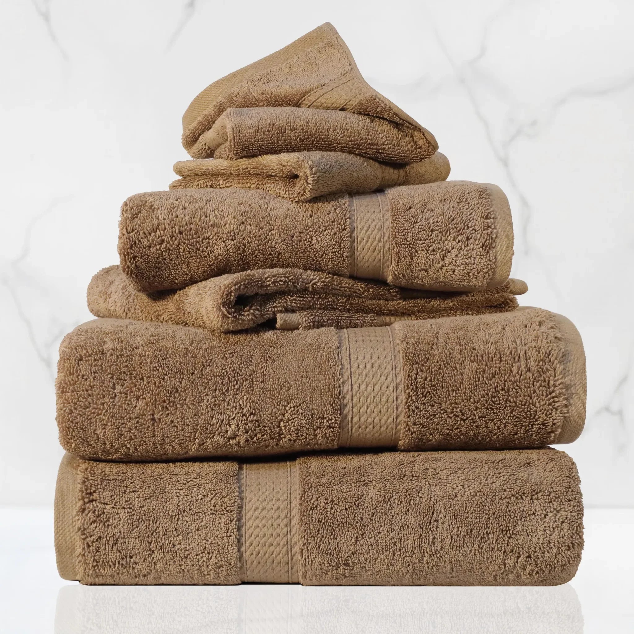 Madison Egyptian Cotton Plush Heavyweight 6 Piece Towel Set - Egyptian Cotton Towel Set by Superior Brand