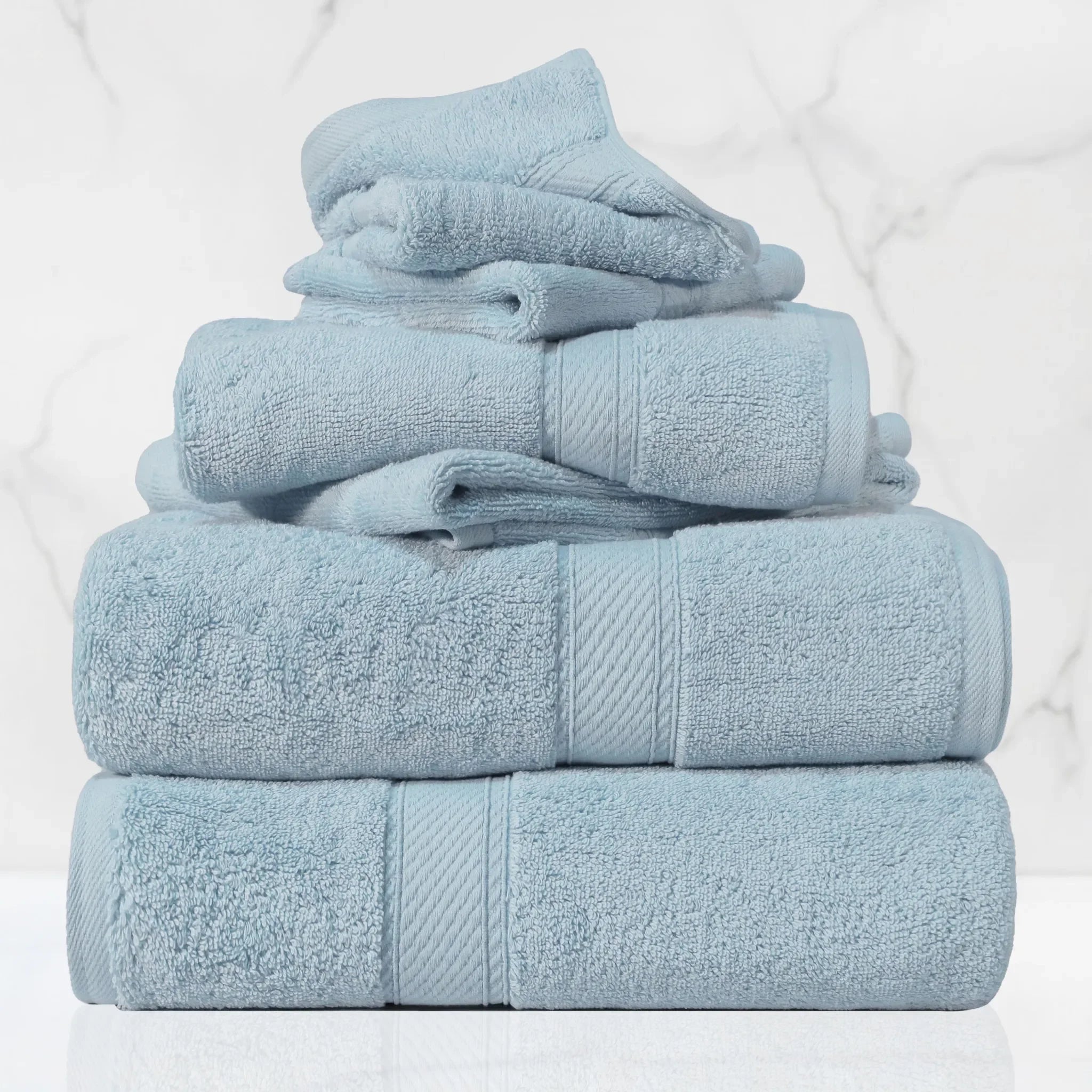 Madison Egyptian Cotton Plush Heavyweight 6 Piece Towel Set - Egyptian Cotton Towel Set by Superior Brand