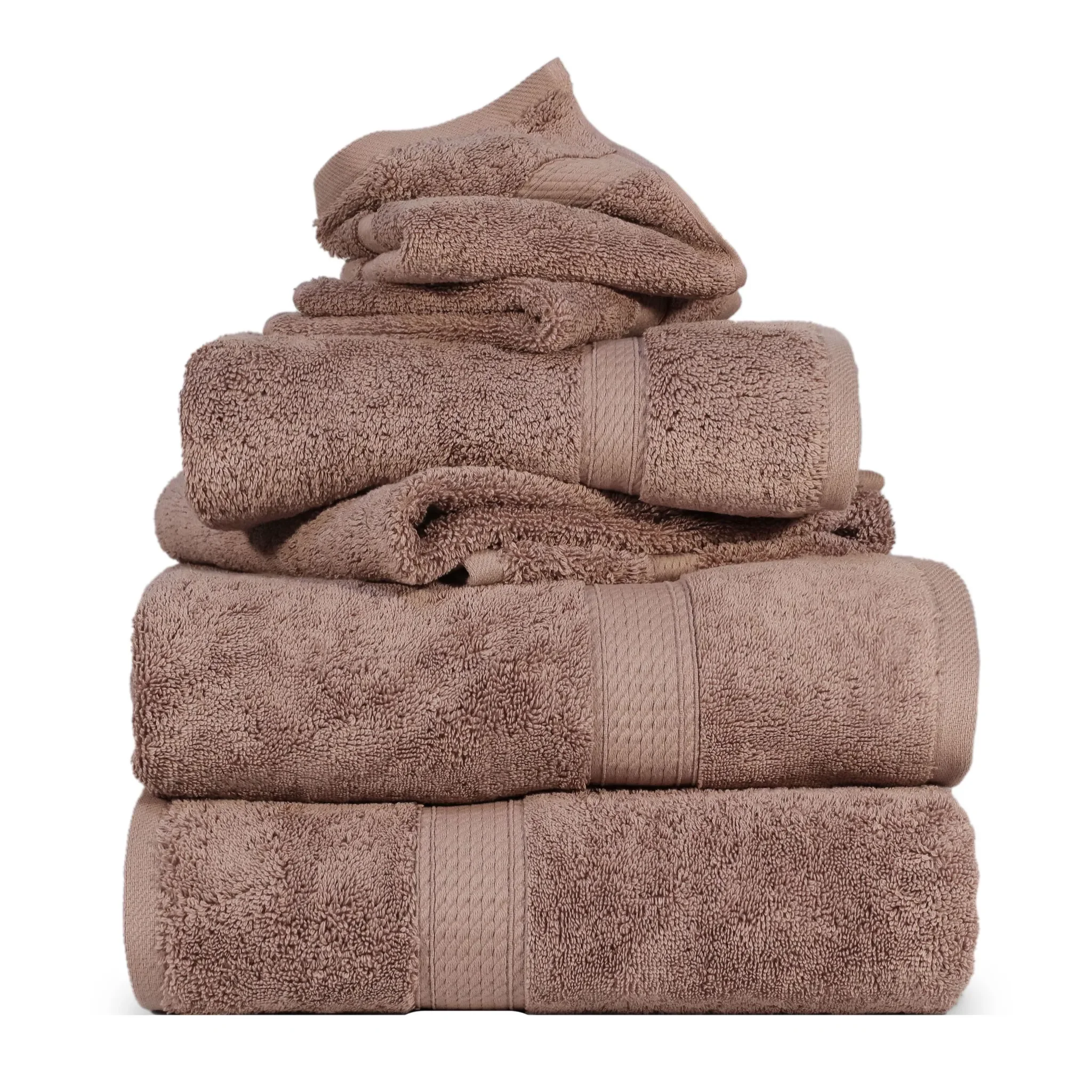 Madison Egyptian Cotton Plush Heavyweight 6 Piece Towel Set - Egyptian Cotton Towel Set by Superior Brand