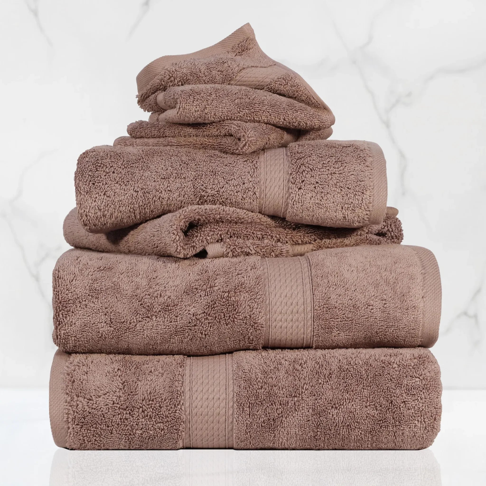Madison Egyptian Cotton Plush Heavyweight 6 Piece Towel Set - Egyptian Cotton Towel Set by Superior Brand