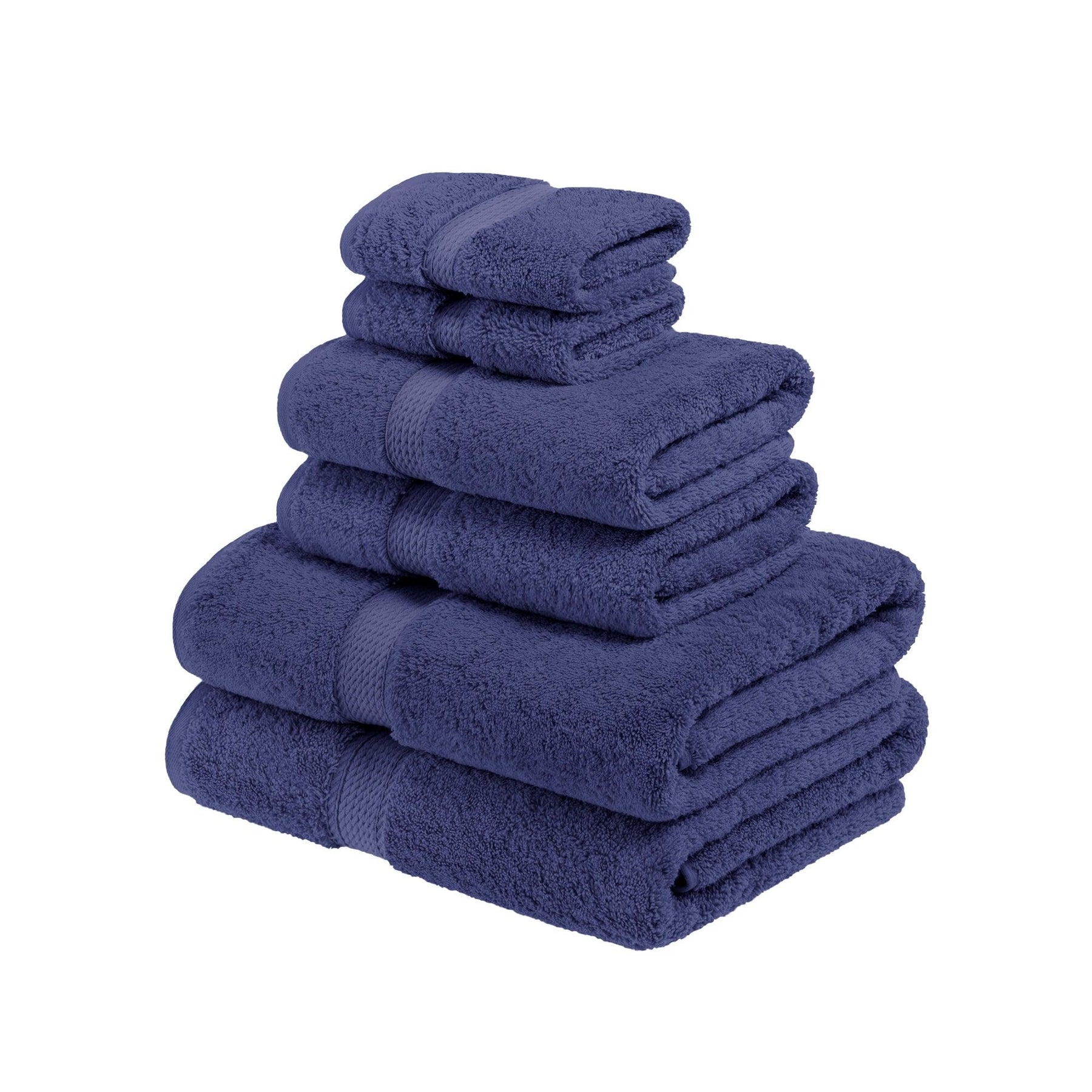 Superior Egyptian Cotton Heavyweight 6 Piece Bath Towel Set - Navy Blue