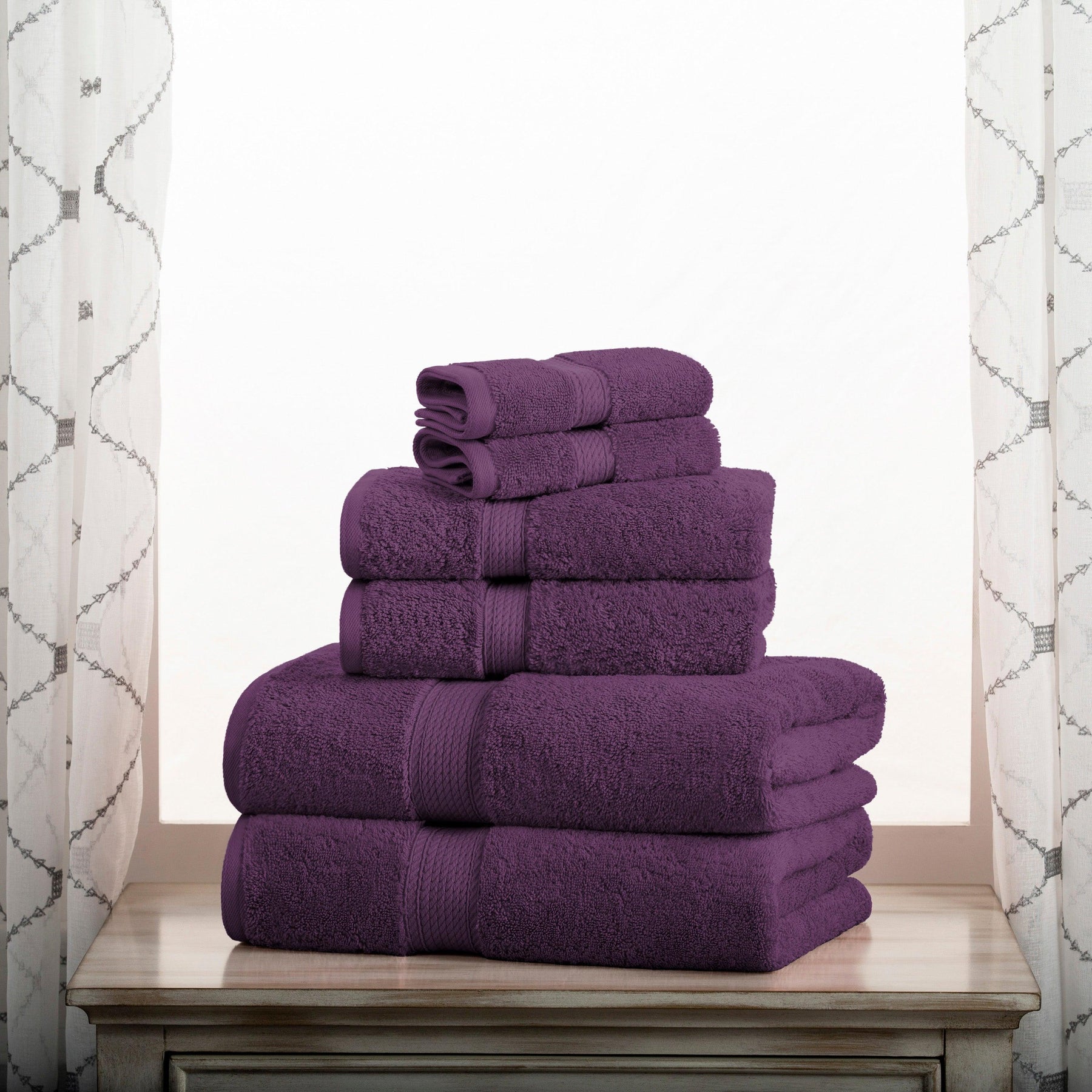 Superior Egyptian Cotton Heavyweight 6 Piece Bath Towel Set