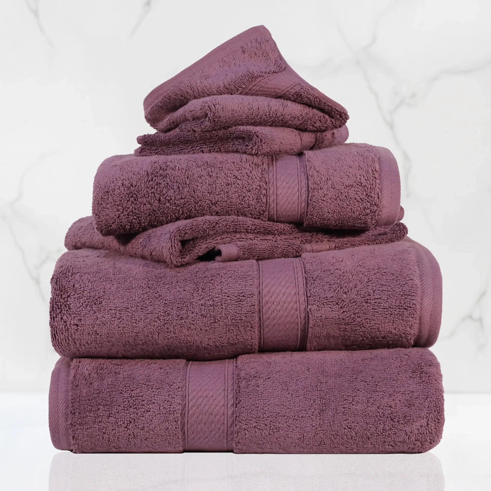 Madison Egyptian Cotton Plush Heavyweight 6 Piece Towel Set - Egyptian Cotton Towel Set by Superior Brand