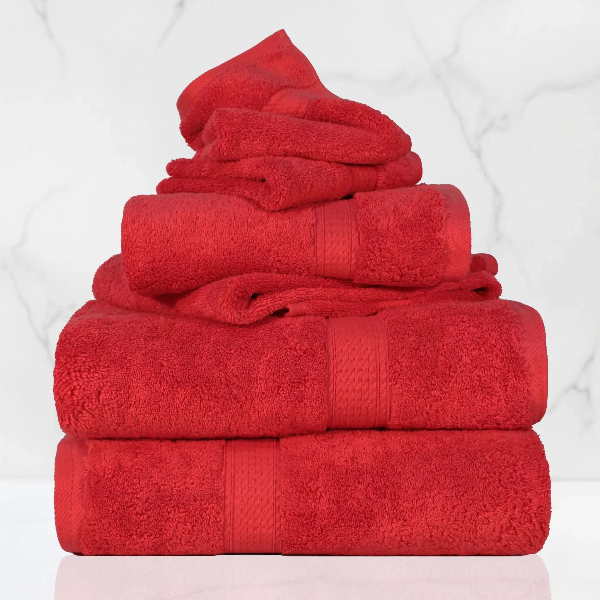 Madison Egyptian Cotton Plush Heavyweight 6 Piece Towel Set - Egyptian Cotton Towel Set by Superior Brand