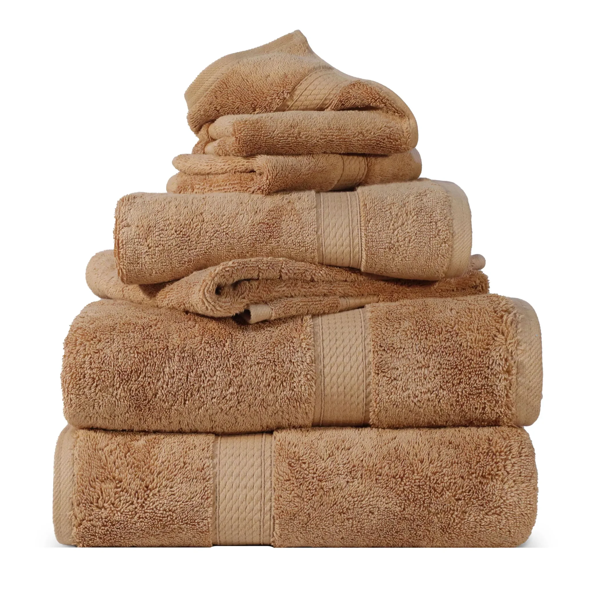Madison Egyptian Cotton Plush Heavyweight 6 Piece Towel Set - Egyptian Cotton Towel Set by Superior Brand