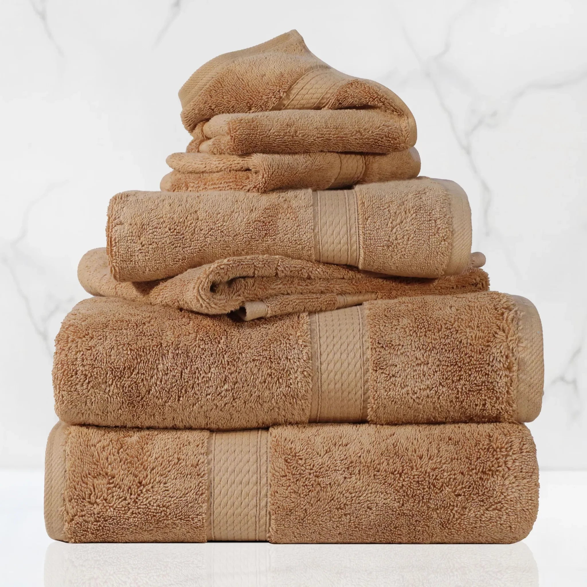 Madison Egyptian Cotton Plush Heavyweight 6 Piece Towel Set - Egyptian Cotton Towel Set by Superior Brand