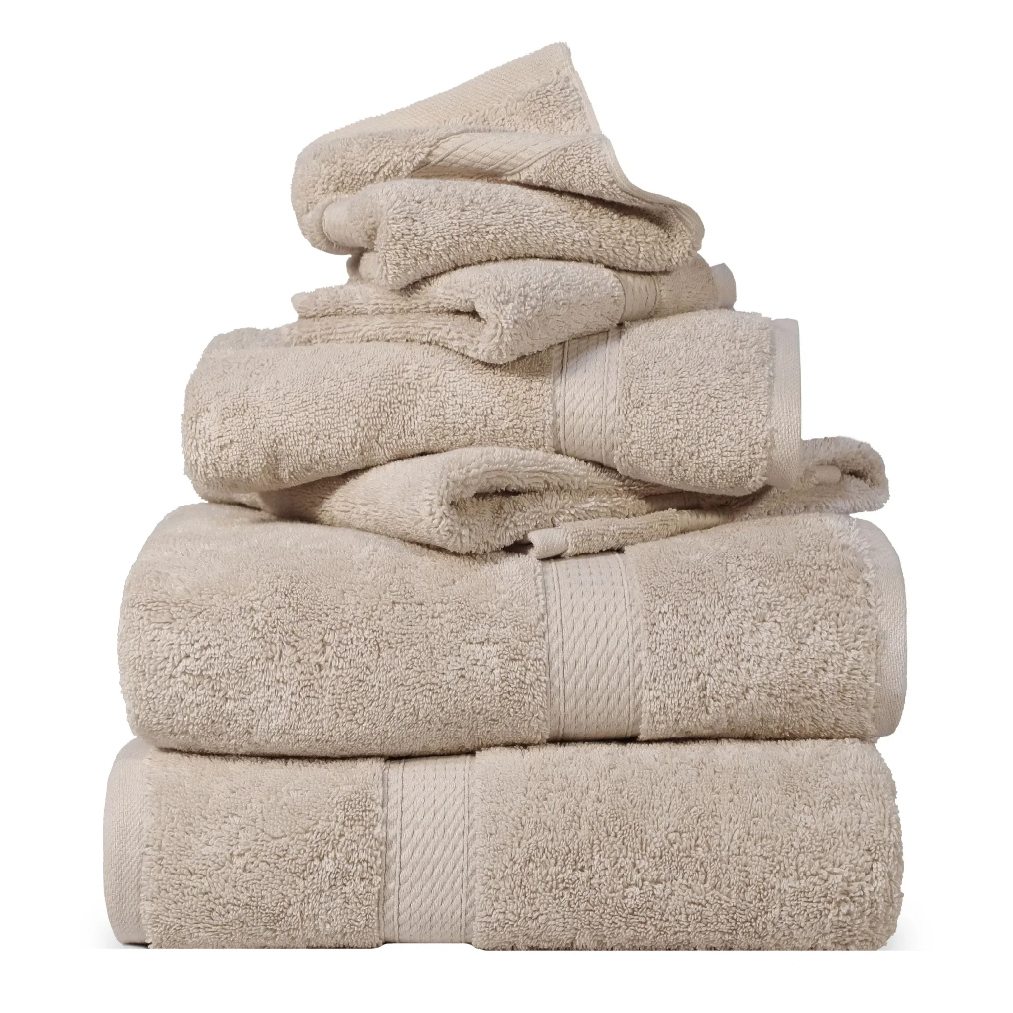 Madison Egyptian Cotton Plush Heavyweight 6 Piece Towel Set - Egyptian Cotton Towel Set by Superior Brand