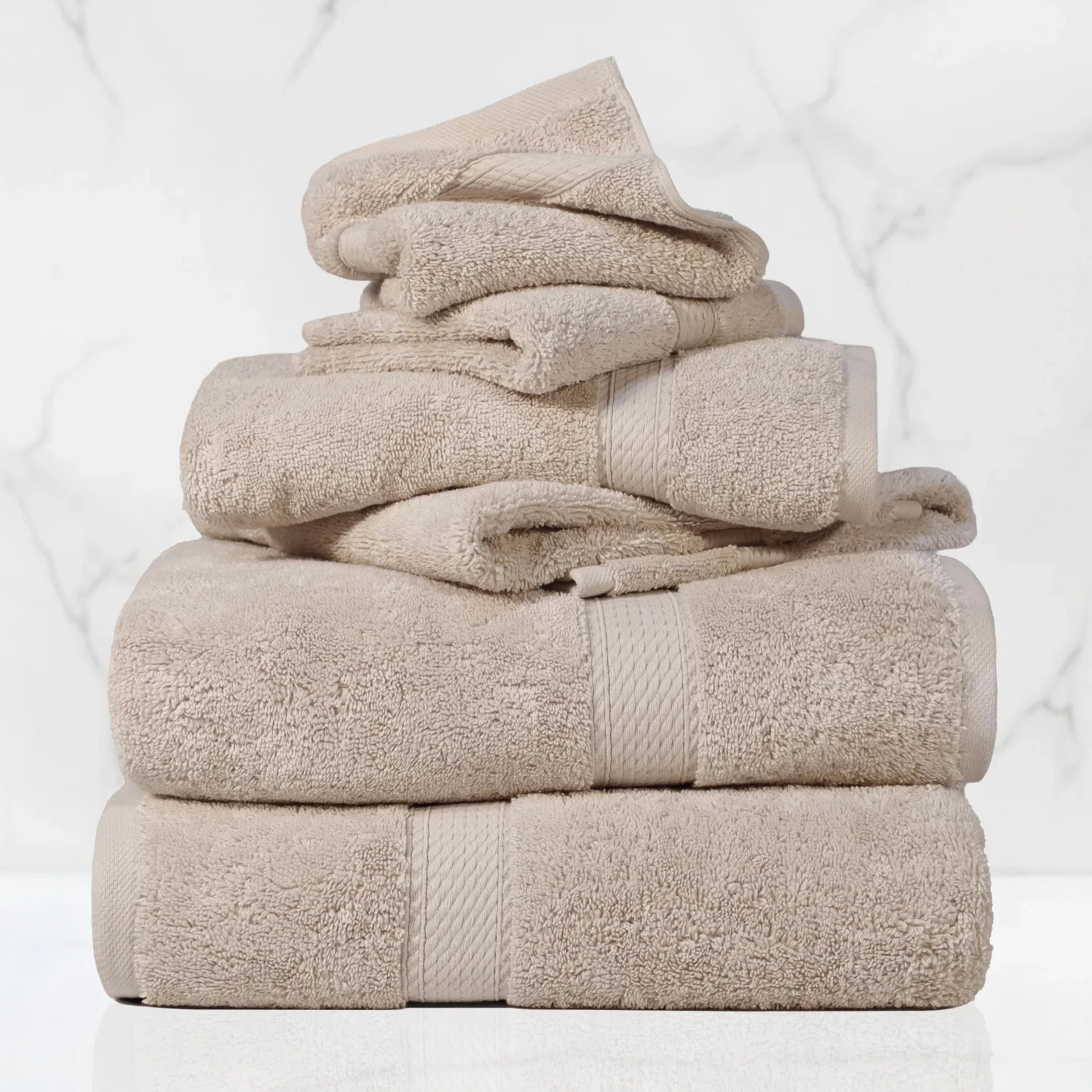 Madison Egyptian Cotton Plush Heavyweight 6 Piece Towel Set - Egyptian Cotton Towel Set by Superior Brand