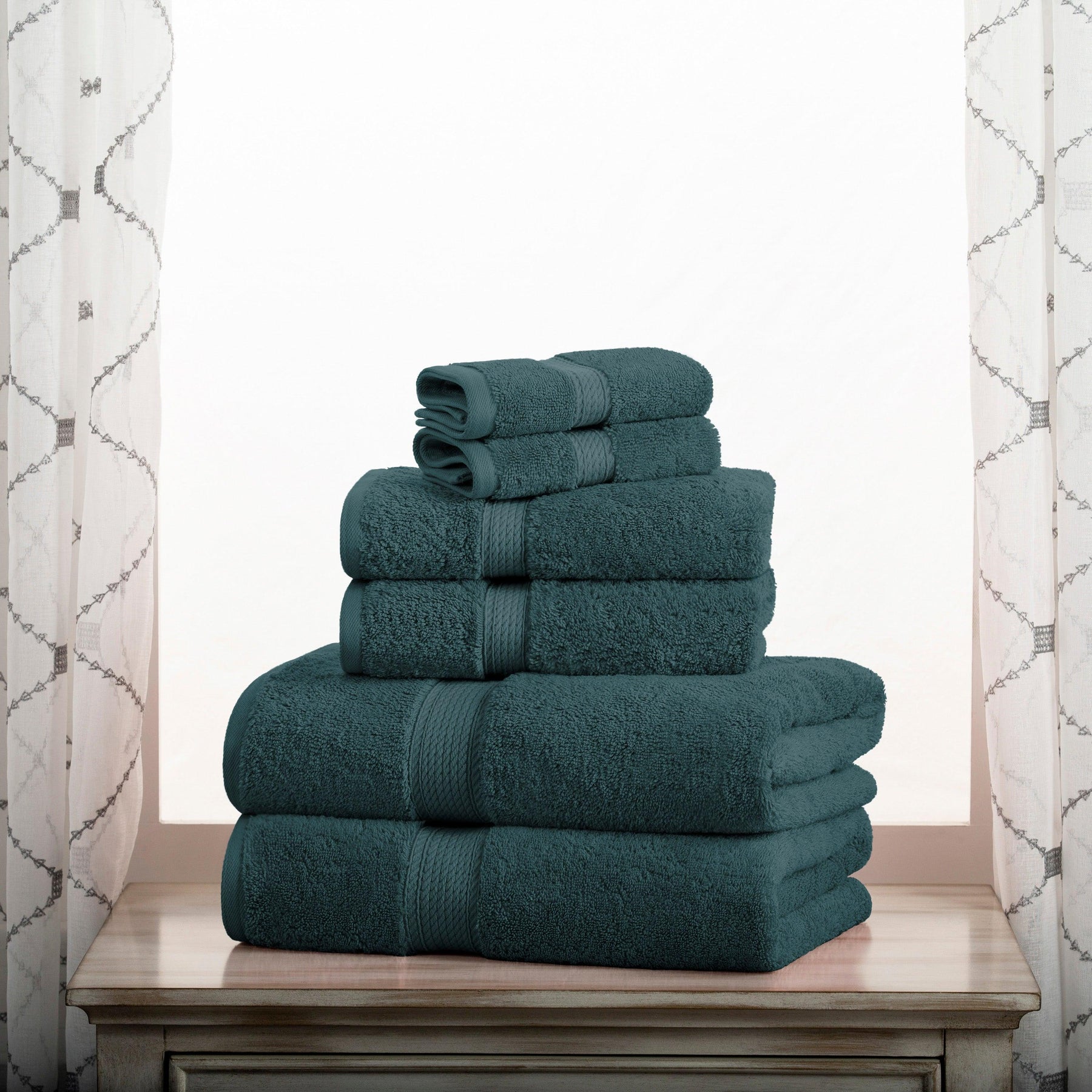 Superior Egyptian Cotton Heavyweight 6 Piece Bath Towel Set - Teal