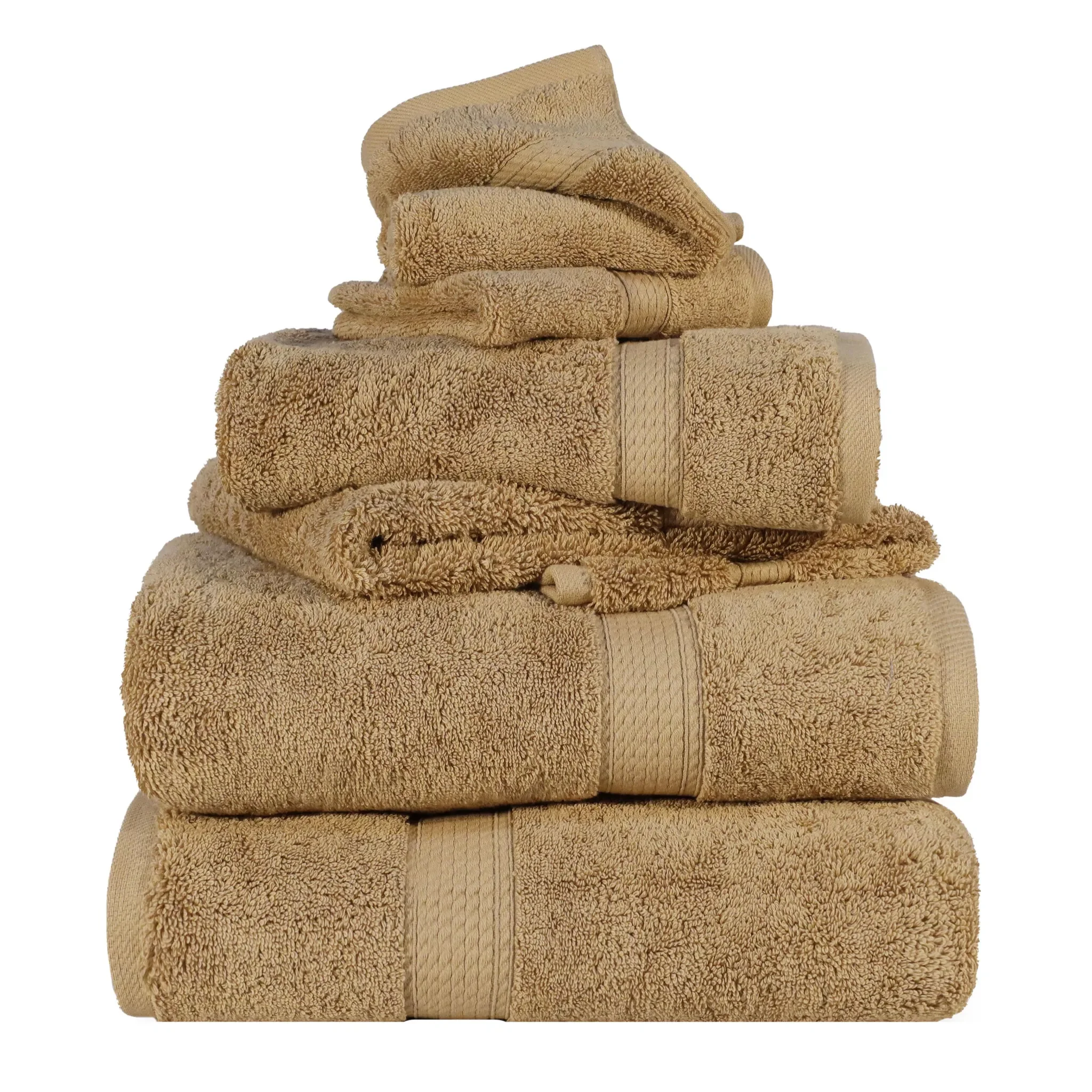 Madison Egyptian Cotton Plush Heavyweight 6 Piece Towel Set - Egyptian Cotton Towel Set by Superior Brand