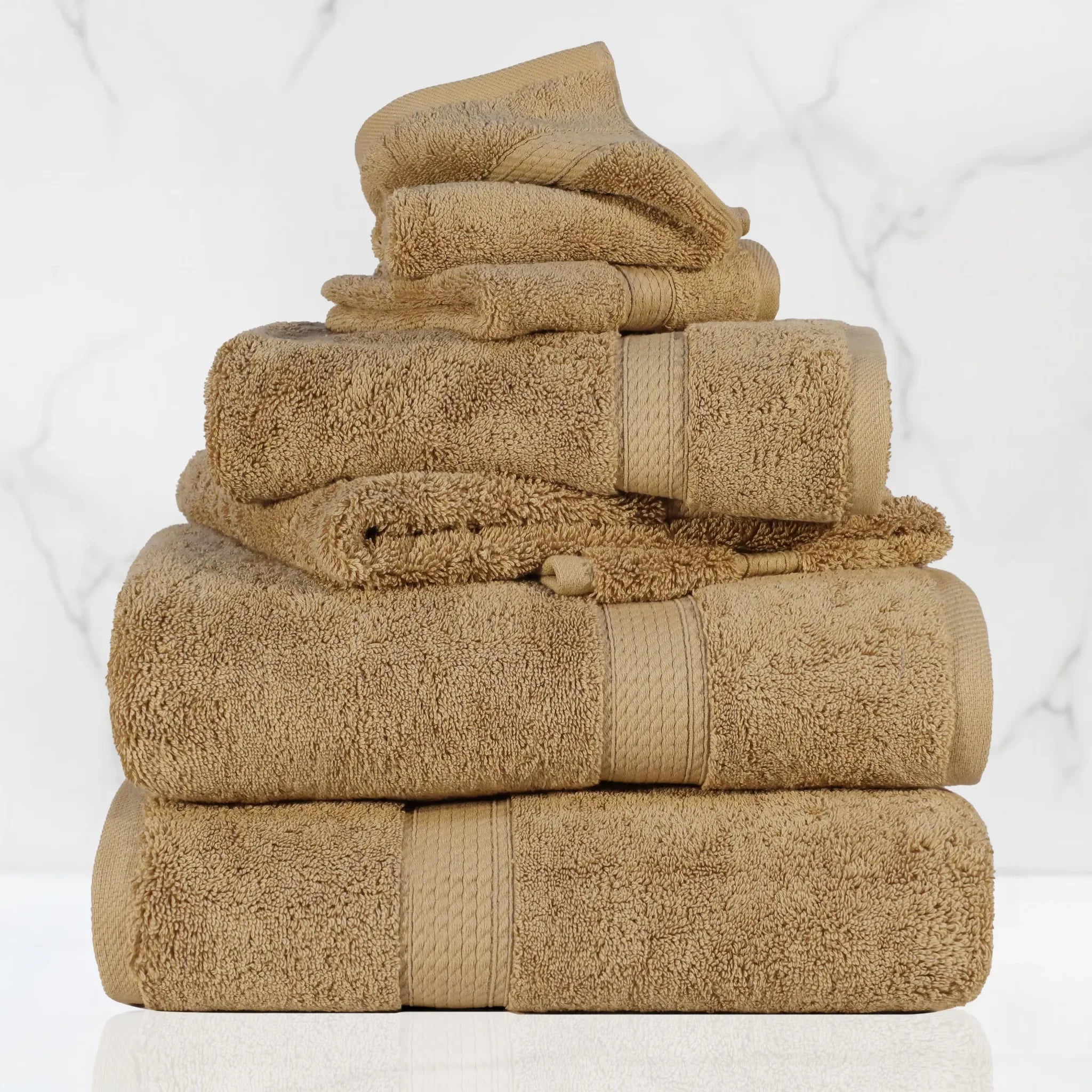 Madison Egyptian Cotton Plush Heavyweight 6 Piece Towel Set - Egyptian Cotton Towel Set by Superior Brand