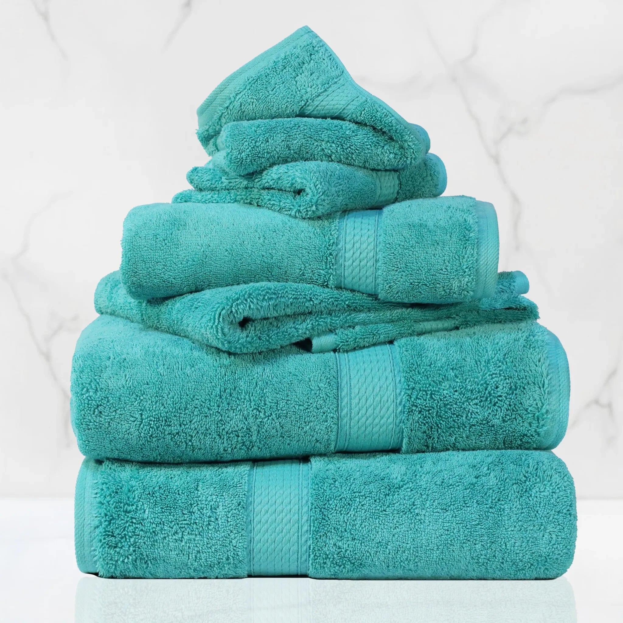 Madison Egyptian Cotton Plush Heavyweight 6 Piece Towel Set - Egyptian Cotton Towel Set by Superior Brand