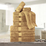 100% Egyptian Cotton Madison Plush Towel Set 9 Piece - Egyptian Cotton Towel Set by Superior Brand