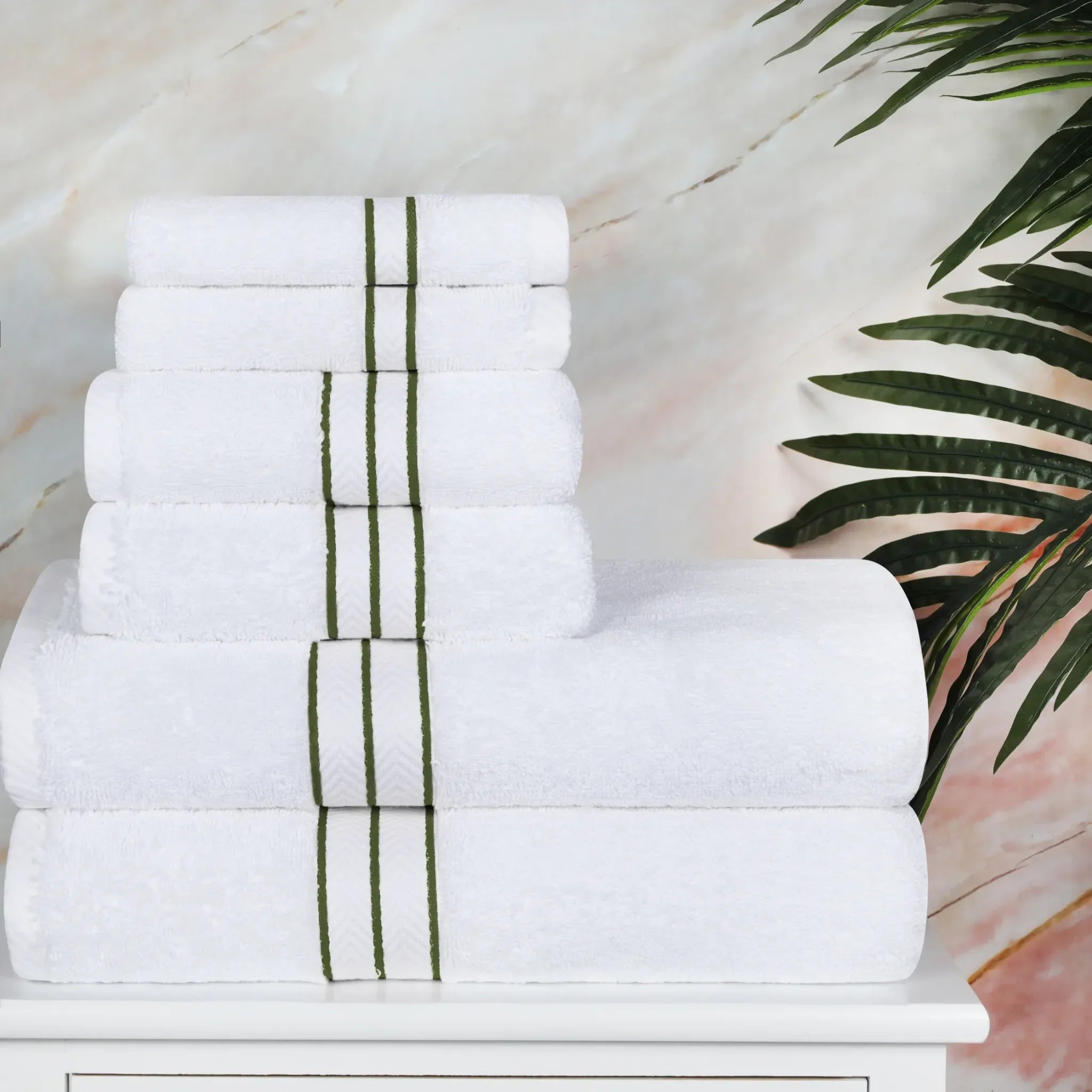 Hotel Turkish Cotton Plush Towel Set 6 Piece - Towel Set by Superior Brand