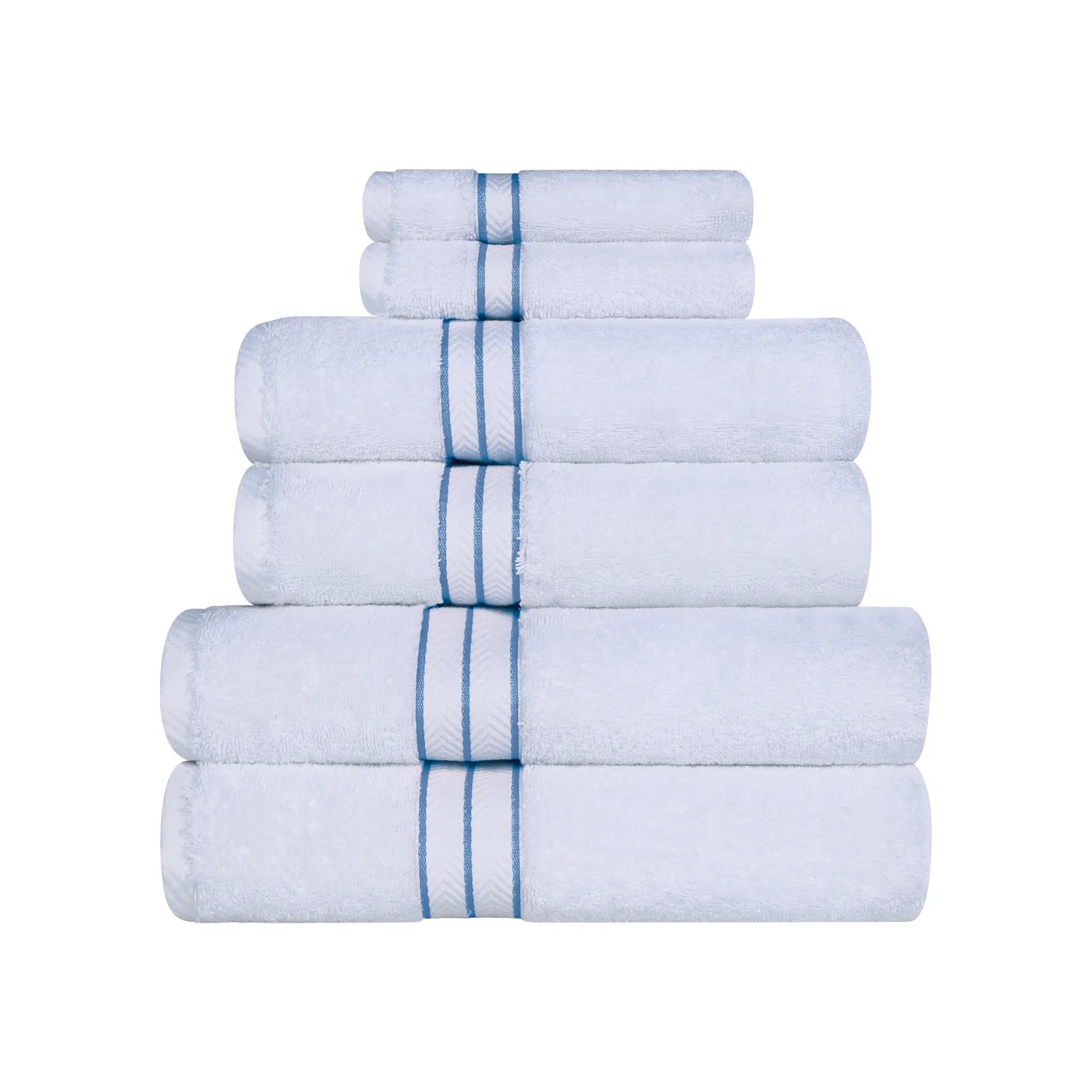 Hotel Turkish Cotton Plush Towel Set 6 Piece - Towel Set by Superior Brand