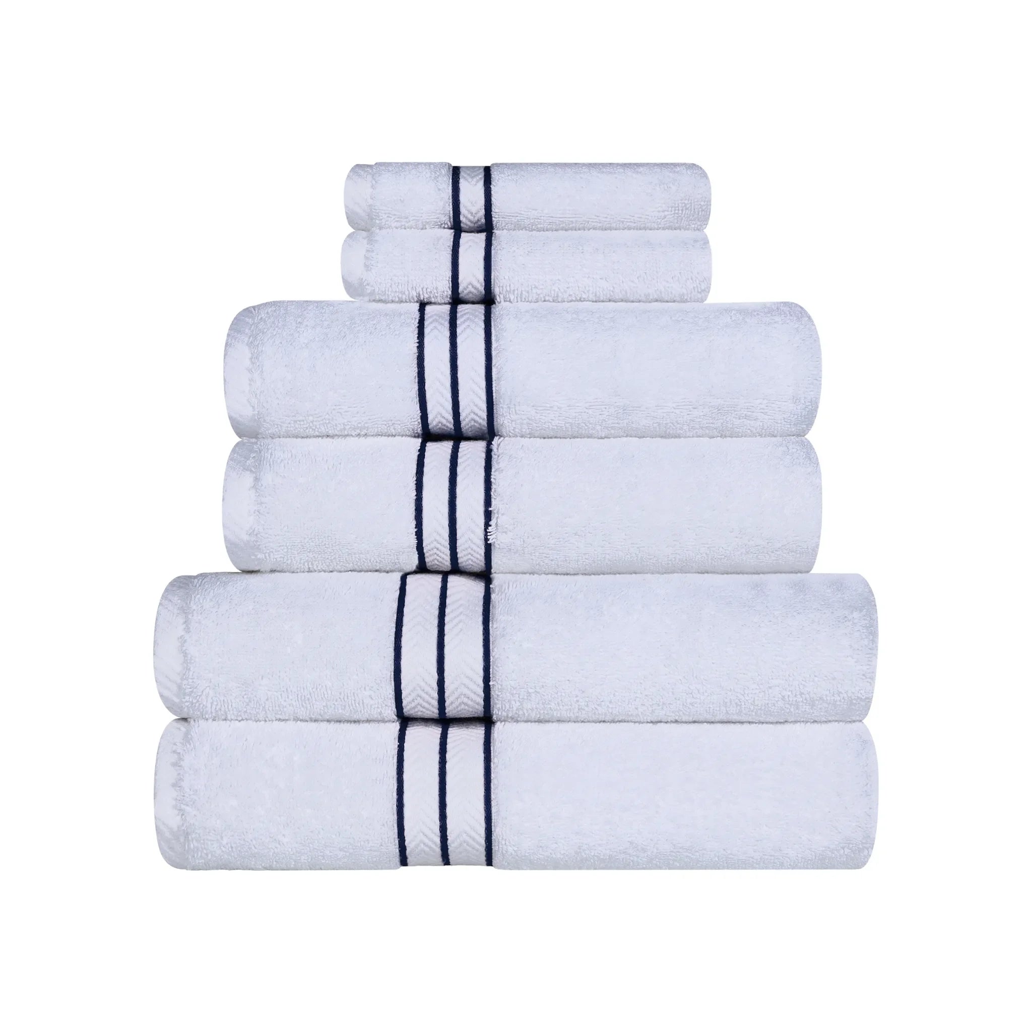 Hotel Turkish Cotton Plush Towel Set 6 Piece - Towel Set by Superior Brand