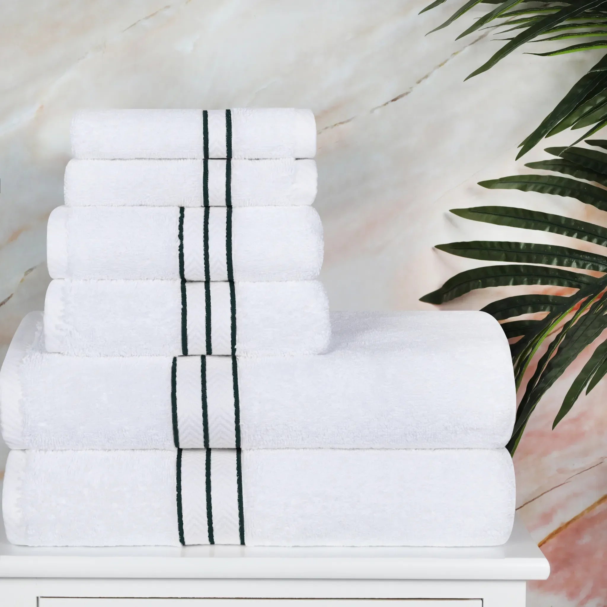Hotel Turkish Cotton Plush Towel Set 6 Piece - Towel Set by Superior Brand