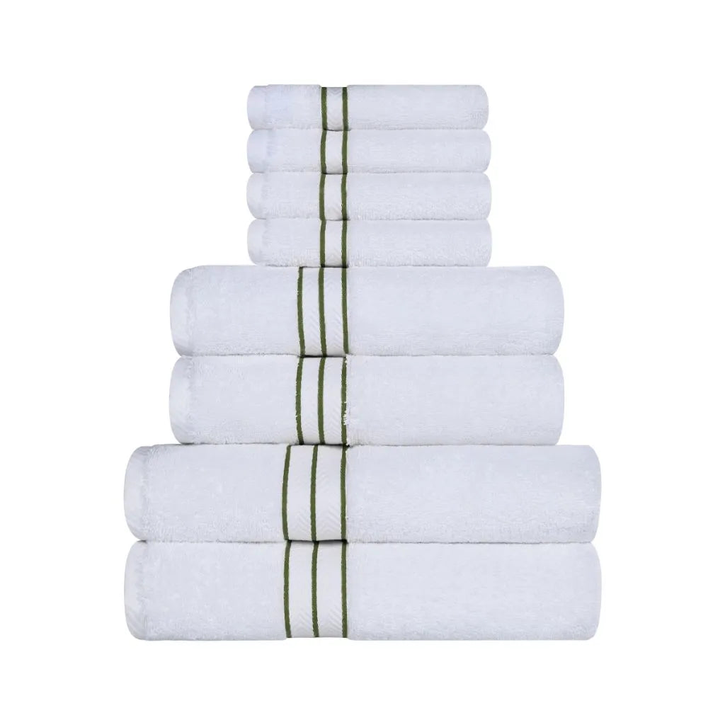Hotel Turkish Cotton Plush Towel Set 8 Piece - Towel Set by Superior Brand