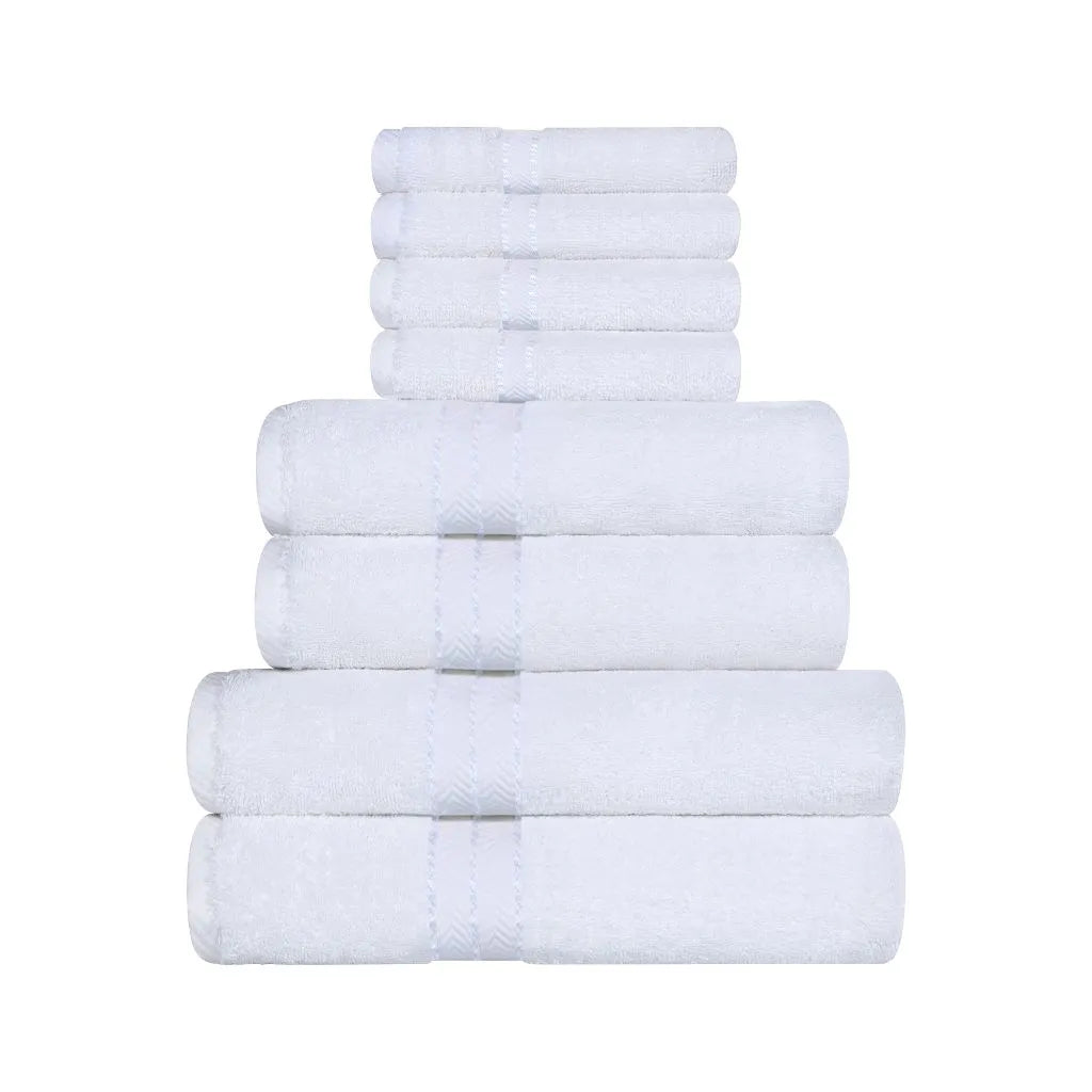 Hotel Turkish Cotton Plush Towel Set 8 Piece - Towel Set by Superior Brand