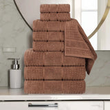 Napa Zero Twist Cotton Solid Waffle Honeycomb 9 Piece Towel Set - Towel Set by Superior Brand