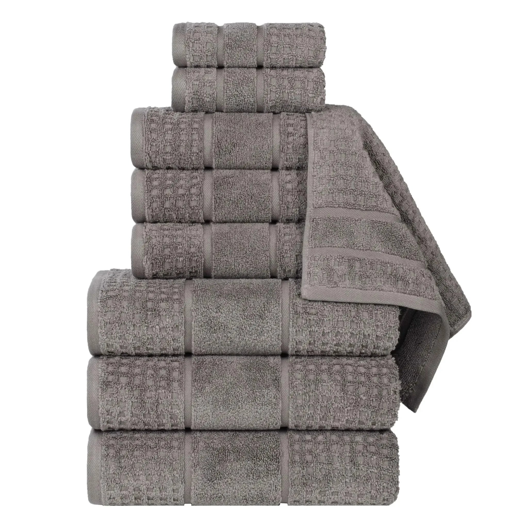 Napa Zero Twist Cotton Solid Waffle Honeycomb 9 Piece Towel Set - Towel Set by Superior Brand
