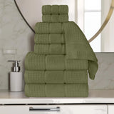 Napa Zero Twist Cotton Solid Waffle Honeycomb 9 Piece Towel Set - Towel Set by Superior Brand