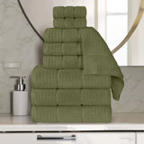 Napa Zero Twist Cotton Solid Waffle Honeycomb 9 Piece Towel Set - Towel Set by Superior Brand