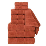 Napa Zero Twist Cotton Solid Waffle Honeycomb 9 Piece Towel Set - Towel Set by Superior Brand