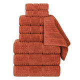 Napa Zero Twist Cotton Solid Waffle Honeycomb 9 Piece Towel Set - Towel Set by Superior Brand