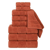 Napa Zero Twist Cotton Solid Waffle Honeycomb 9 Piece Towel Set - Towel Set by Superior Brand