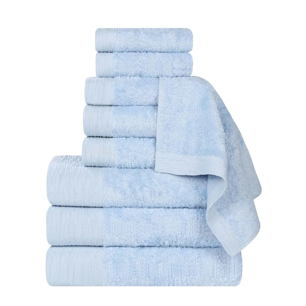 Rayon from Bamboo Eco-Friendly Fluffy Soft Solid 9 Piece Towel Set - Towel Set by Superior Brand