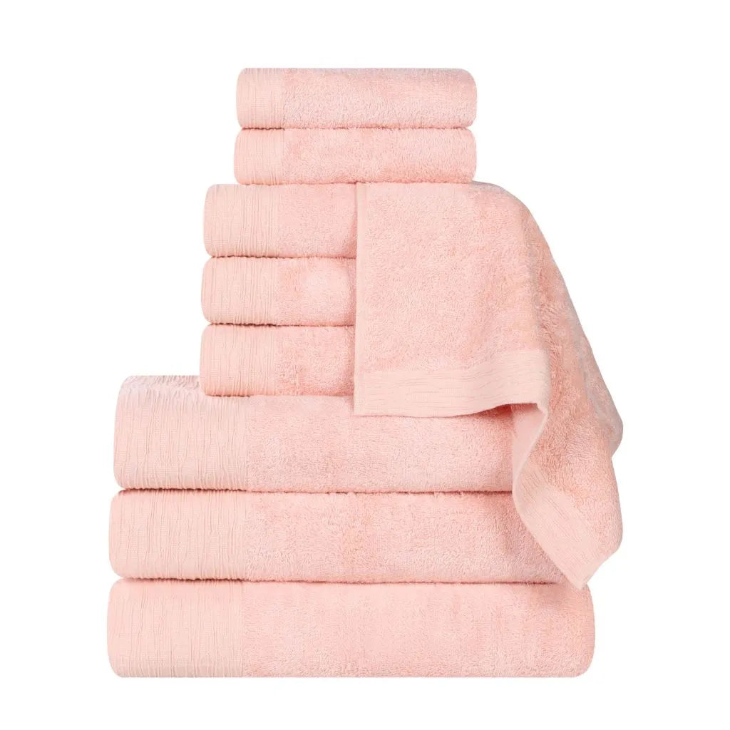 Rayon from Bamboo Eco-Friendly Fluffy Soft Solid 9 Piece Towel Set - Towel Set by Superior Brand