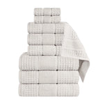 Napa Zero Twist Cotton Solid Waffle Honeycomb 9 Piece Towel Set - Towel Set by Superior Brand