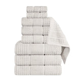 Napa Zero Twist Cotton Solid Waffle Honeycomb 9 Piece Towel Set - Towel Set by Superior Brand