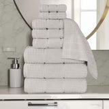 Napa Zero Twist Cotton Solid Waffle Honeycomb 9 Piece Towel Set - Towel Set by Superior Brand