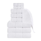 Napa Zero Twist Cotton Solid Waffle Honeycomb 9 Piece Towel Set - Towel Set by Superior Brand